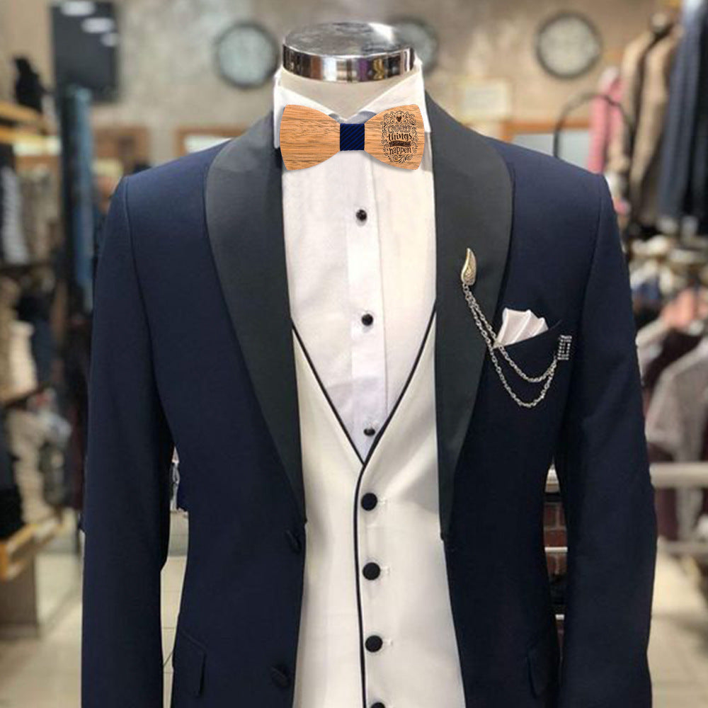 Heritage Architecture - Personalized Wooden Bow Tie Gift Set - ENJOY THIS SWEET MOMENT