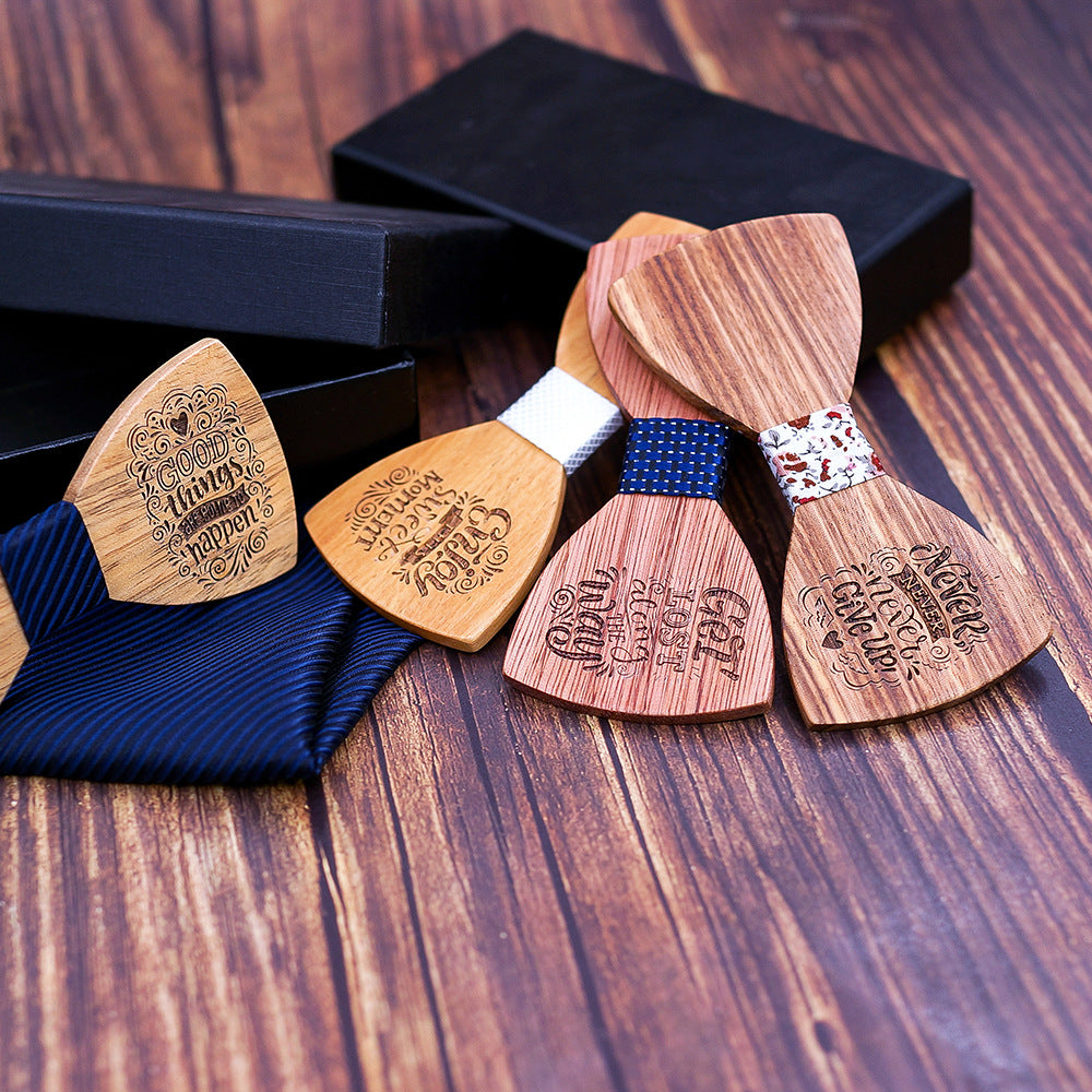 Heritage Architecture - Personalized Wooden Bow Tie Gift Set - ENJOY THIS SWEET MOMENT