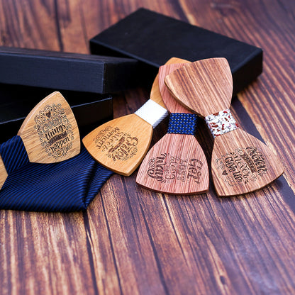 Heritage Architecture - Personalized Wooden Bow Tie Gift Set - ENJOY THIS SWEET MOMENT
