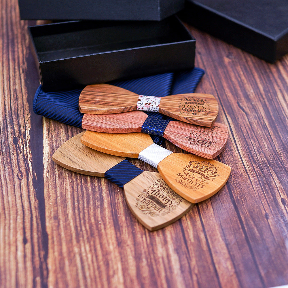 Heritage Architecture - Personalized Wooden Bow Tie Gift Set - ENJOY THIS SWEET MOMENT
