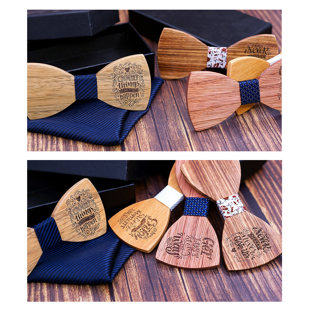 Heritage Architecture - Personalized Wooden Bow Tie Gift Set - ENJOY THIS SWEET MOMENT