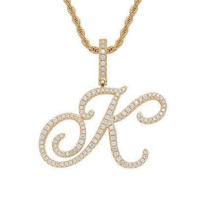 Heritage Architecture - Write My Name - Cursive Zircon Letter Necklace in 18K Gold
