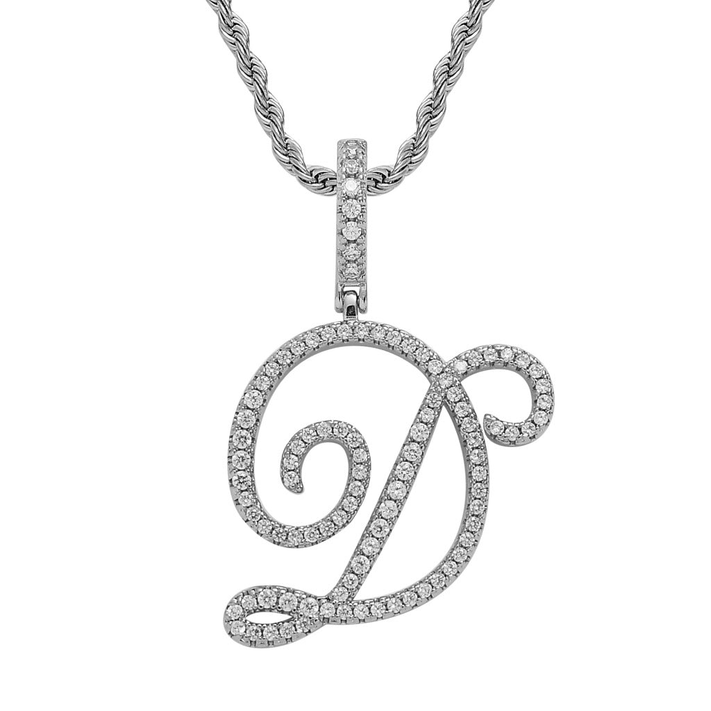 Heritage Architecture - Write My Name - Cursive Zircon Letter Necklace in 18K Gold