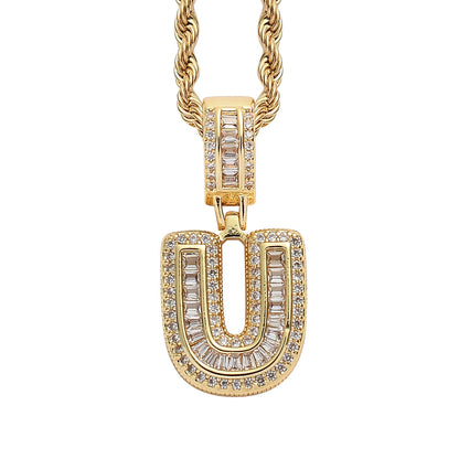 Heritage Architecture - Forever Yours - 18K Gold Ice Zircon Letter Necklace