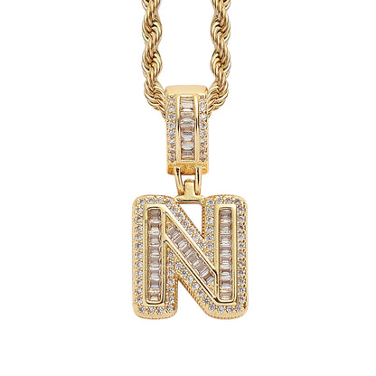 Heritage Architecture - Forever Yours - 18K Gold Ice Zircon Letter Necklace