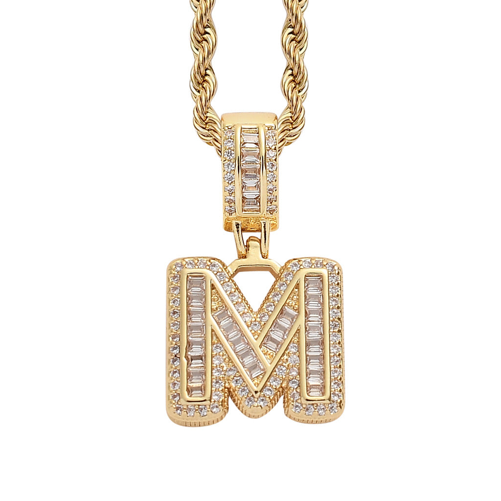 Heritage Architecture - Forever Yours - 18K Gold Ice Zircon Letter Necklace