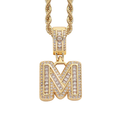 Heritage Architecture - Forever Yours - 18K Gold Ice Zircon Letter Necklace
