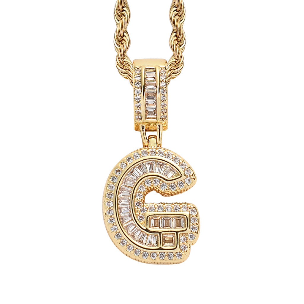 Heritage Architecture - Forever Yours - 18K Gold Ice Zircon Letter Necklace