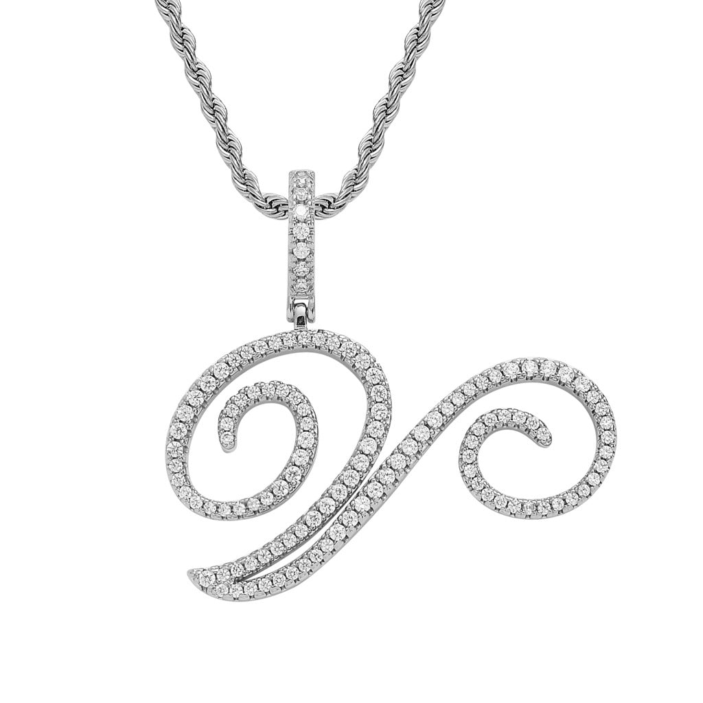 Heritage Architecture - Write My Name - Cursive Zircon Letter Necklace in 18K Gold