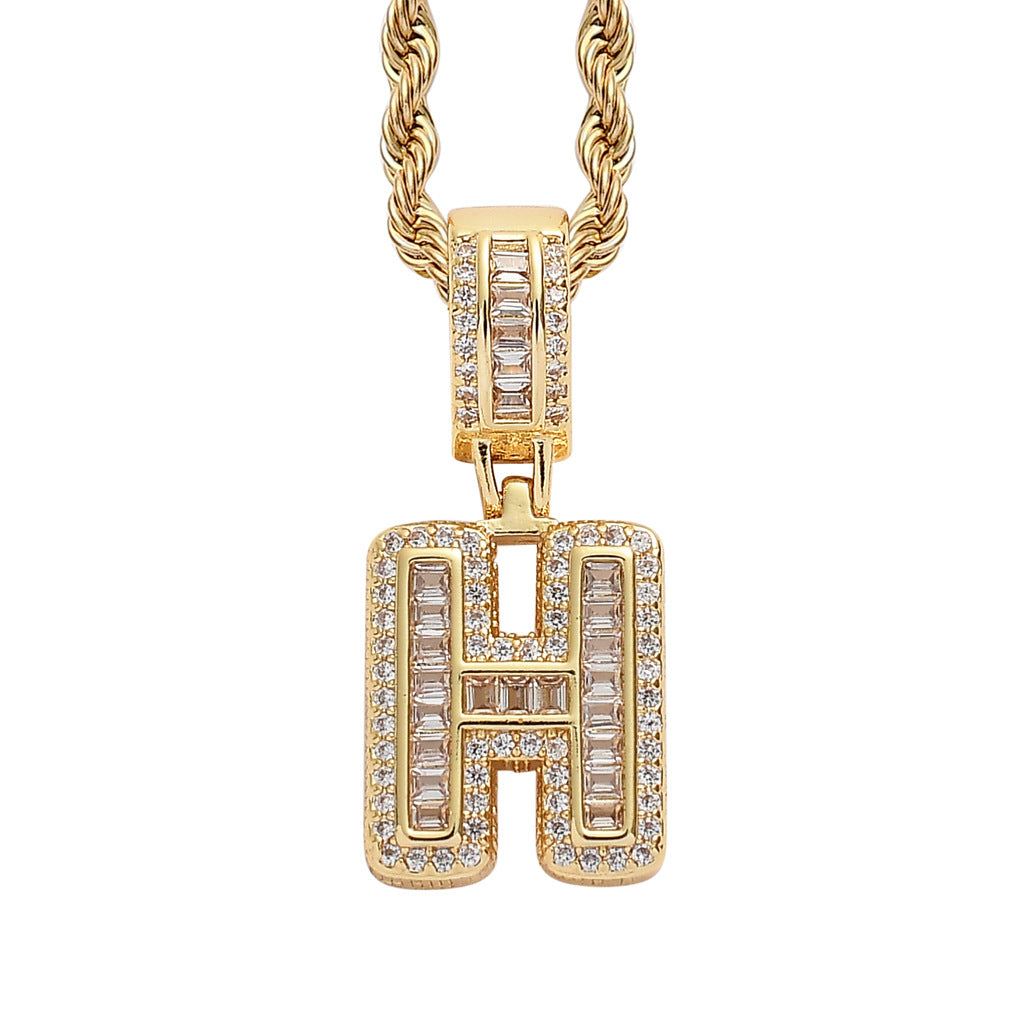 Heritage Architecture - Forever Yours - 18K Gold Ice Zircon Letter Necklace