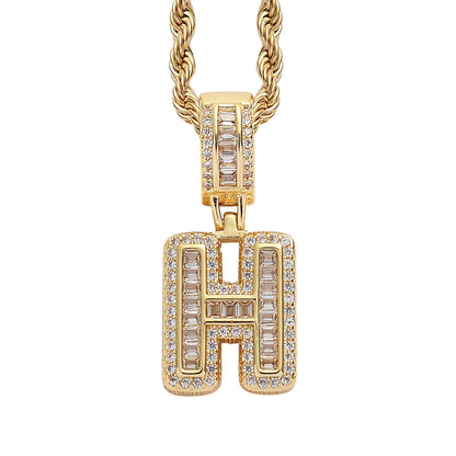 Heritage Architecture - Forever Yours - 18K Gold Ice Zircon Letter Necklace