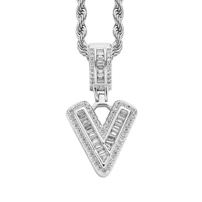 Heritage Architecture - Forever Yours - 18K Gold Ice Zircon Letter Necklace