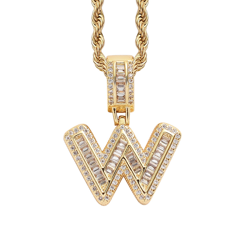 Heritage Architecture - Forever Yours - 18K Gold Ice Zircon Letter Necklace