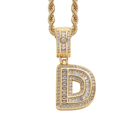 Heritage Architecture - Forever Yours - 18K Gold Ice Zircon Letter Necklace