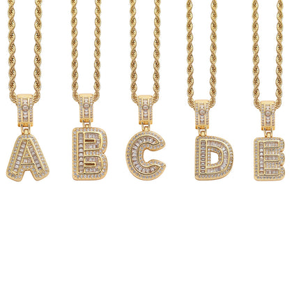 Heritage Architecture - Forever Yours - 18K Gold Ice Zircon Letter Necklace