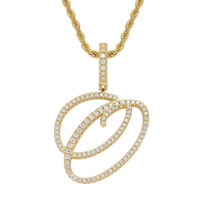 Heritage Architecture - Write My Name - Cursive Zircon Letter Necklace in 18K Gold
