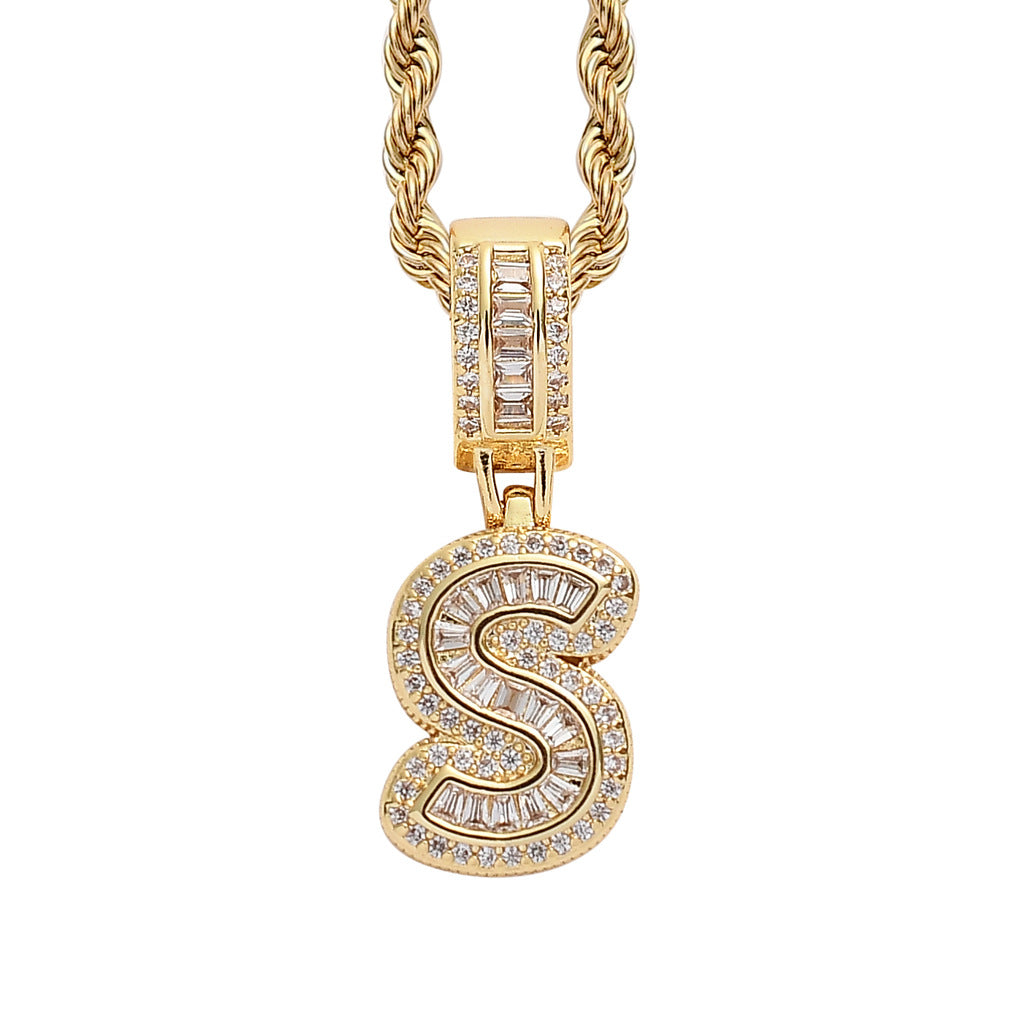 Heritage Architecture - Forever Yours - 18K Gold Ice Zircon Letter Necklace