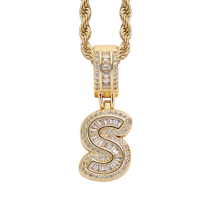 Heritage Architecture - Forever Yours - 18K Gold Ice Zircon Letter Necklace