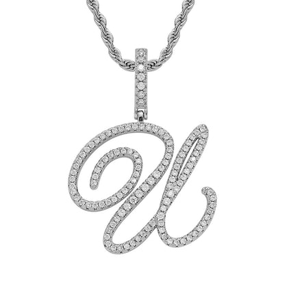 Heritage Architecture - Write My Name - Cursive Zircon Letter Necklace in 18K Gold