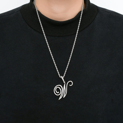 Heritage Architecture - Write My Name - Cursive Zircon Letter Necklace in 18K Gold