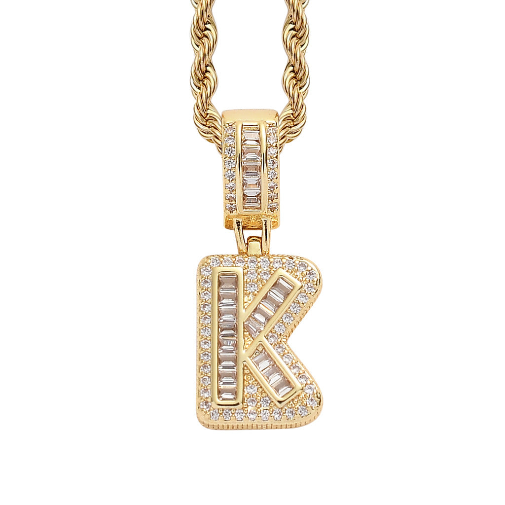 Heritage Architecture - Forever Yours - 18K Gold Ice Zircon Letter Necklace