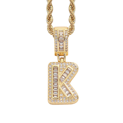 Heritage Architecture - Forever Yours - 18K Gold Ice Zircon Letter Necklace
