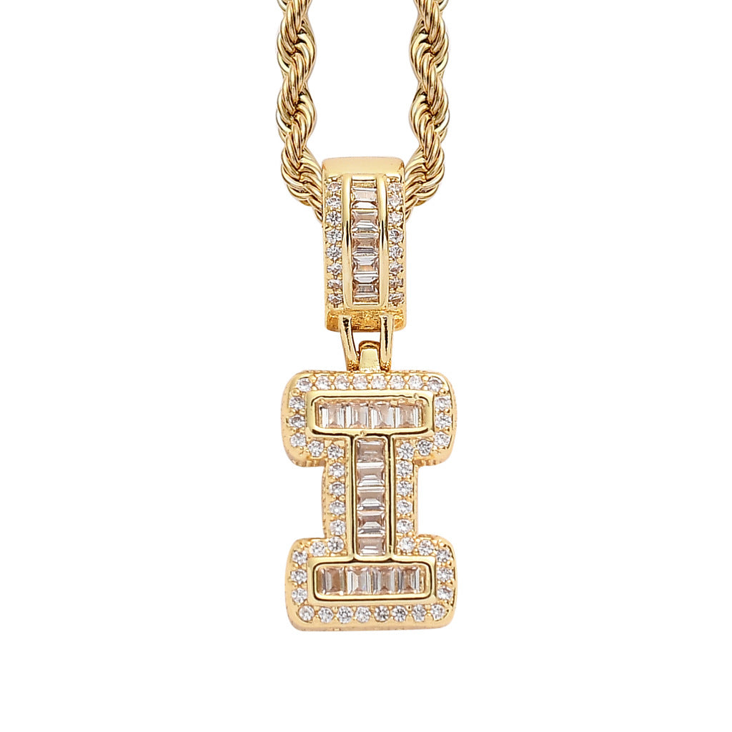 Heritage Architecture - Forever Yours - 18K Gold Ice Zircon Letter Necklace