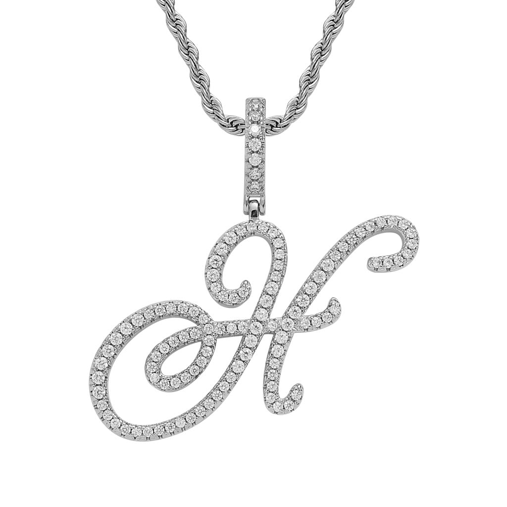 Heritage Architecture - Write My Name - Cursive Zircon Letter Necklace in 18K Gold