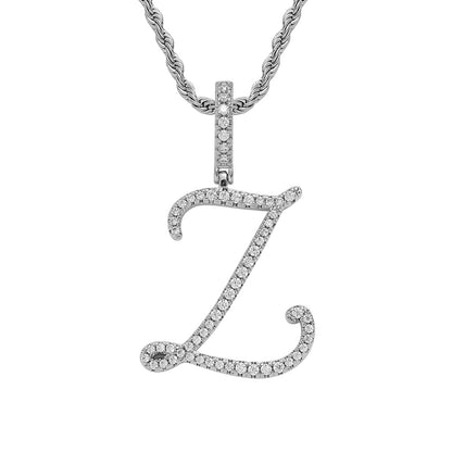 Heritage Architecture - Write My Name - Cursive Zircon Letter Necklace in 18K Gold