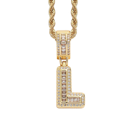 Heritage Architecture - Forever Yours - 18K Gold Ice Zircon Letter Necklace
