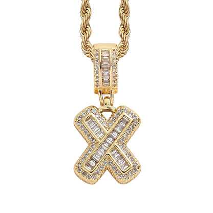 Heritage Architecture - Forever Yours - 18K Gold Ice Zircon Letter Necklace