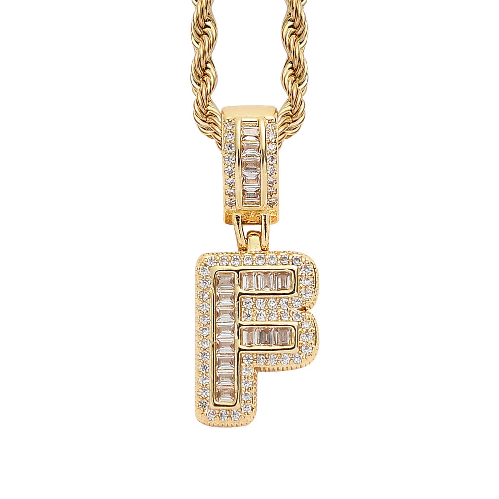 Heritage Architecture - Forever Yours - 18K Gold Ice Zircon Letter Necklace
