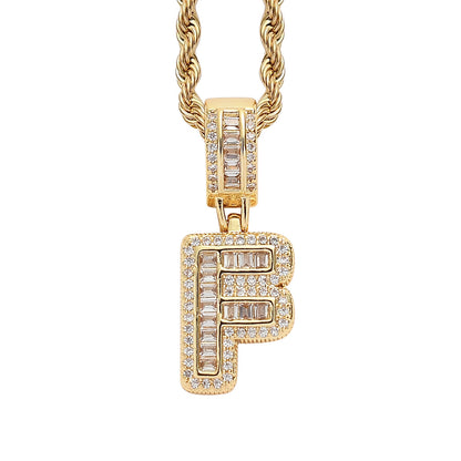 Heritage Architecture - Forever Yours - 18K Gold Ice Zircon Letter Necklace