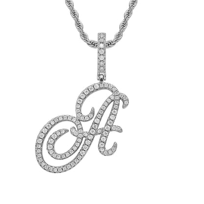 Heritage Architecture - Write My Name - Cursive Zircon Letter Necklace in 18K Gold