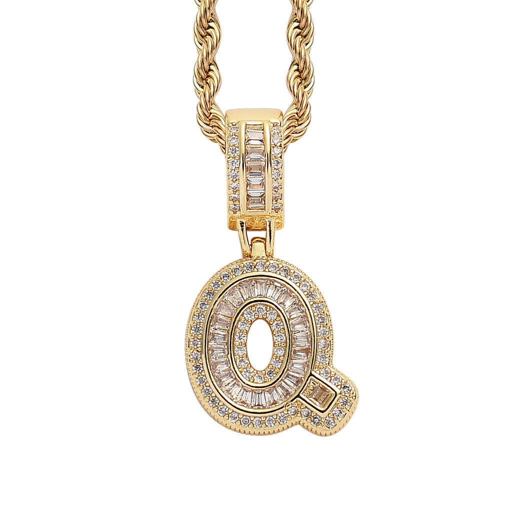 Heritage Architecture - Forever Yours - 18K Gold Ice Zircon Letter Necklace