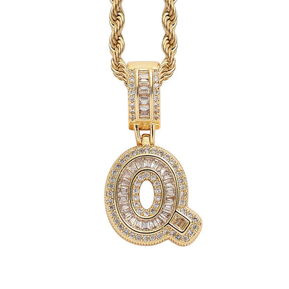 Heritage Architecture - Forever Yours - 18K Gold Ice Zircon Letter Necklace