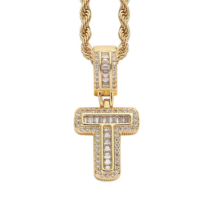 Heritage Architecture - Forever Yours - 18K Gold Ice Zircon Letter Necklace
