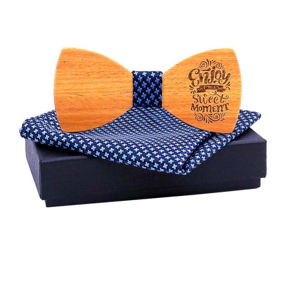Heritage Architecture - Personalized Wooden Bow Tie Gift Set - ENJOY THIS SWEET MOMENT